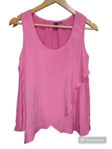 Sleeveless Pink Ruffle Top