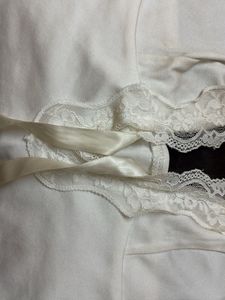 White Lace Trim Top
