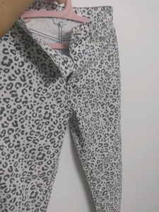 Cheetah Print Straight Jeans