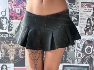 Black Pleated Mini Skirt