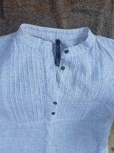 White Kurta With Collar