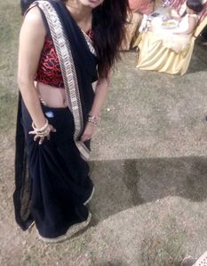 Black Red Party Wear Saree