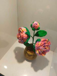 Crochet Multicolored Potted Rose 🌹
