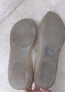 Cute Beige Jelly Flats