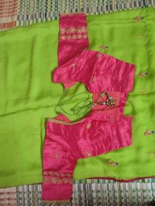 Green Embroidered Saree