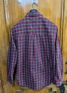 RELAXED FIT RED COTTON CHECK SHIRT M(42)