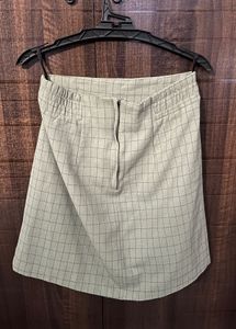 Green Plaid Mini Skirt