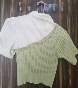Sage Green Knit Layered Top