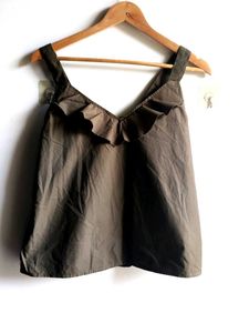 Ruffled Olive Tank Top