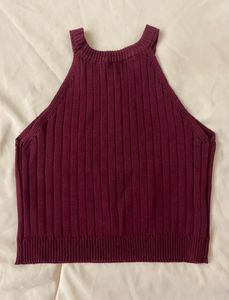 Burgundy Ribbed Tank Top
