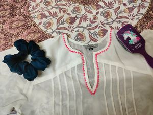 WhiteVneckTopcumshirt