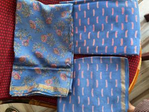 Blue Floral Print Fabric