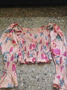 Floral Smocked Crop Top