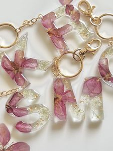 Custom Resin Initial Keychain