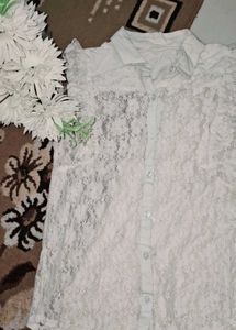 Cute Pinteresty Off White Sheer Top