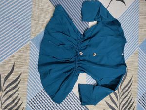 Teal &amp; Navy Blue Salwar Kameez Set