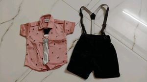 Cute Pink Kids Shirt with Tie
