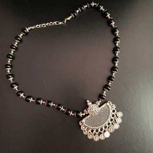 Beaded Silver Necklace