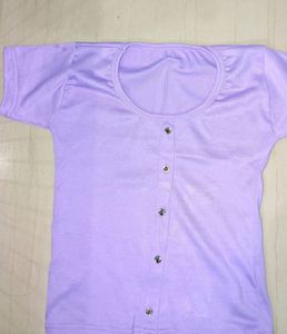 Half Top Button Lavender