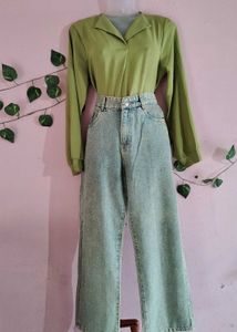 High rise wise leg jeans