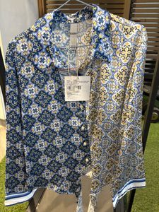 Kazo Shirt with Tile Print, Tie-up Style.