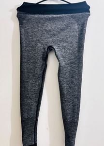 Marled Grey &amp; Black Activewear Leggings Yoga Pant
