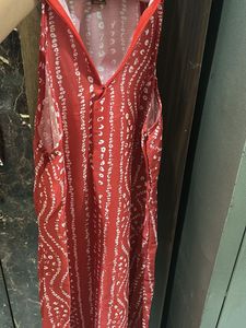 Red Printed Kurta Set