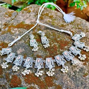 Oxidized Silver Necklace Set