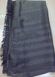 Elegant Grey Sequin Saree