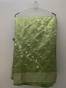 New Unused Saree With Thread Sequence Embroide