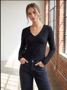 Black V Neck Imported Top