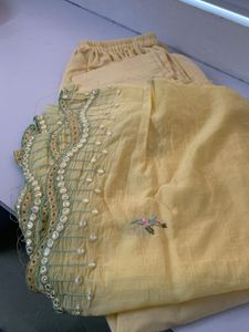 Yellow Designer Kurta Salwar Set