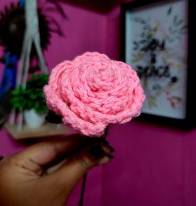 Crochet Pink Rose