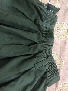 Green Pleated Skirt For Girl
