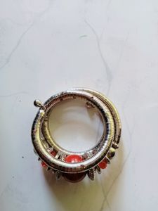 Ethnic Red Bangle Bracelet