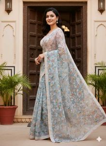 Elegant Floral Print Saree