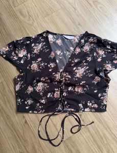 Black Tie-Up Top