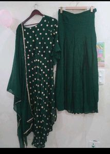 new padded Green Kurta Set