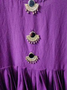 Purple Dress with Mirror Embellishments