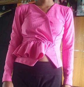 Pink Peplum Top
