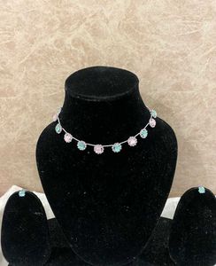 Pastel Pink & Green Necklace Set