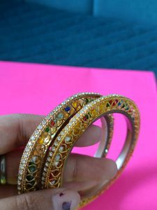 Gold Coloruful Bangles✨