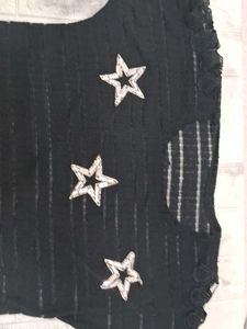 Star Embellished Black Top
