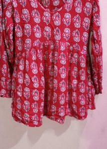 Red Printed Top