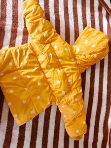 Cute Yellow Polka Dot Puffer Jacket