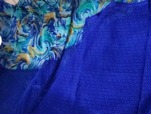 Floral Blue Saree