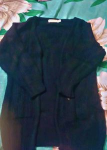Ribbed Knit Midi Dress with Cardigan