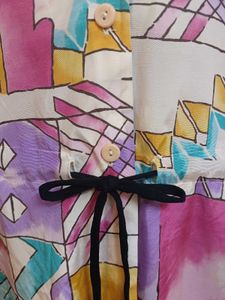 Abstract Print Oversized Shirt/Shirt Dress