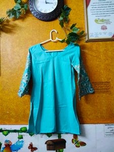 Teal Embroidered Gharara Set
