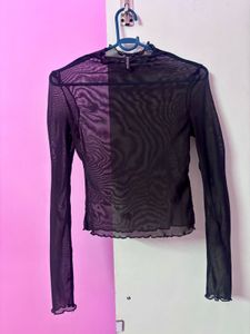 H&M Black Mesh Top